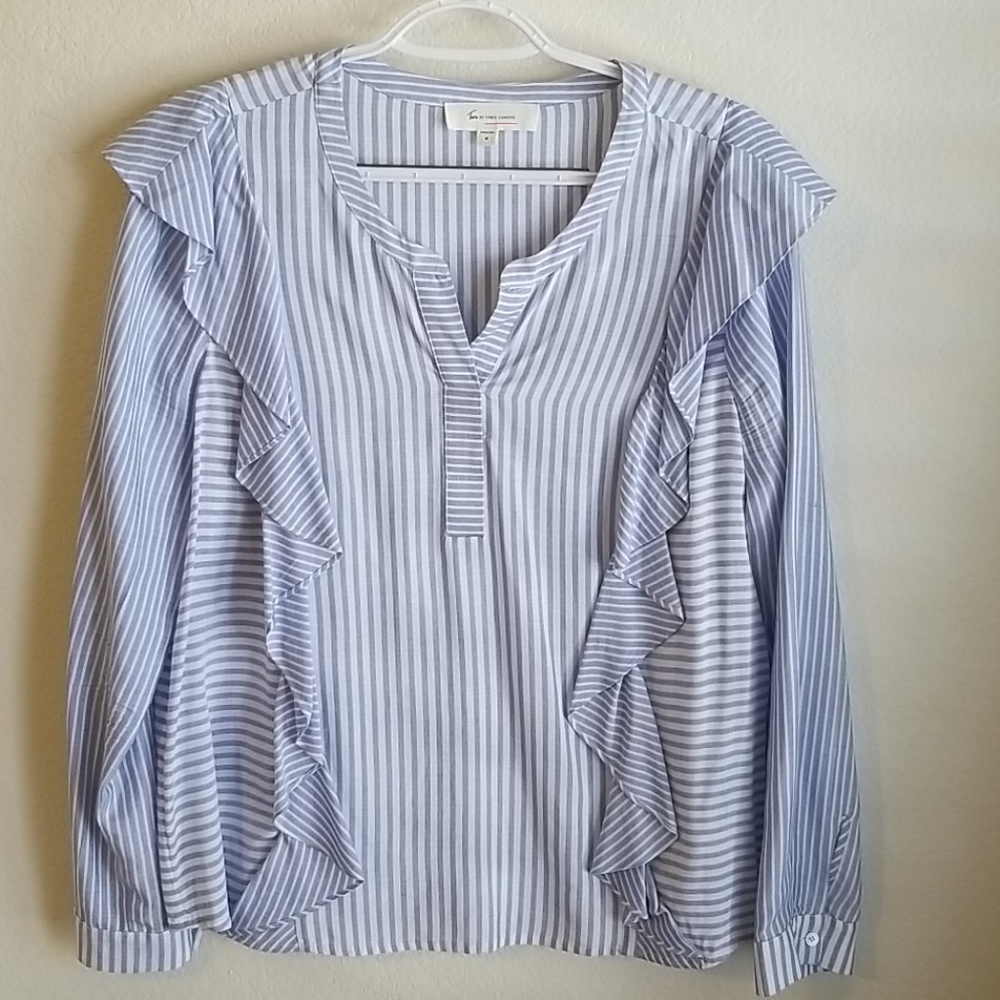 Vince Camuto rayon ruffle blouse